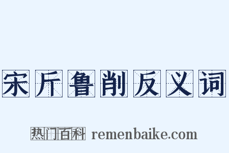 宋斤鲁削反义词是什么意思的图片